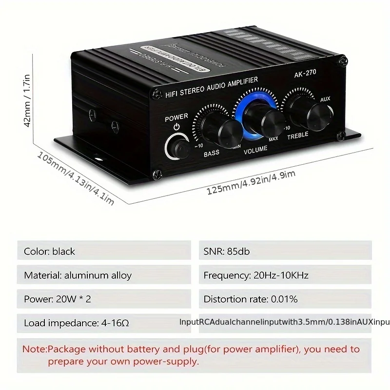 AK-270 HIFI Amplifier Channel  - Audio Home Cinema recension och pris